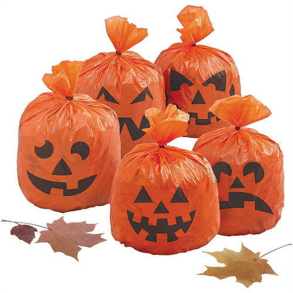 POPGIFTU 12 PCS Halloween Lawn Leaf Bags Pumpkin Lawn Bags, with 6  Halloween Pattern Designs, Plastic Outdoor Fall Leaf Trash Bag for Fall  Decorations