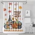 thumbnail image 1 of Pumpkin Harvest Fall Thanksgiving Gnomes Shower Curtain,Washable Bath Curtain with Hooks Vintage Polyester Fabric Curtains for Bathroom Bathtub Autumn Holiday, 1 of 5