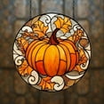 thumbnail image 1 of Pumpkin Harvest Faux Stained Glass Stained Glass Suncatcher, Thanksgiving Window Hanging Art, Fall Gift For Women Or Nature-Inspired Homes, 1 of 2