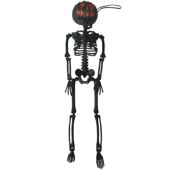 Pumpkin Head Halloween Scary Skeleton Craft Realistic Skeleton Hanging De Cor Orange Sku Ll Pendant for Halloween Party Atmosphere