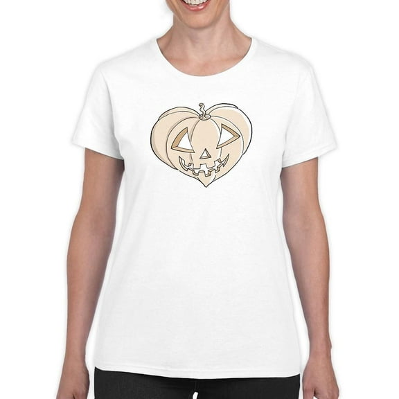 Pumpkin Heart T-Shirt Women -Engin Selcuk Designs, Female 5X-Large