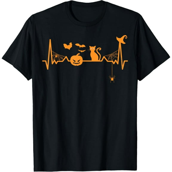 Pumpkin Heartbeat Halloween Lovers - Nurse Pumpkin Heartbeat T-Shirt100% pure cotton short-sleeved shirt for both men and women