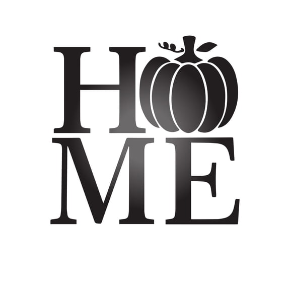 ''Pumpkin Home'' - 22'' x 22'' Festive Thanksgiving Vinyl Wall Art Decal Sticker Design for Dining Room Office Classroom