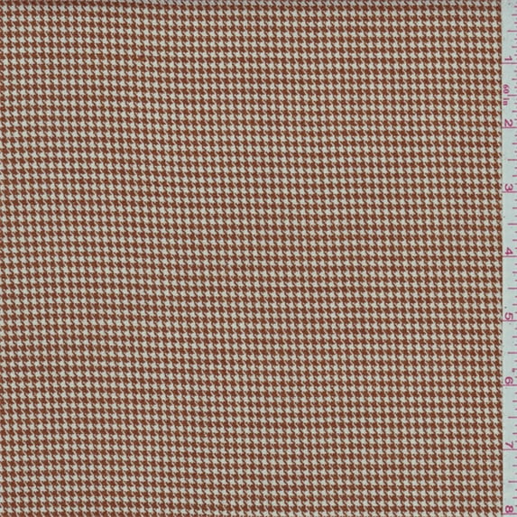 Pumpkin Houndstooth Suiting, Fabric Sold By the Yard