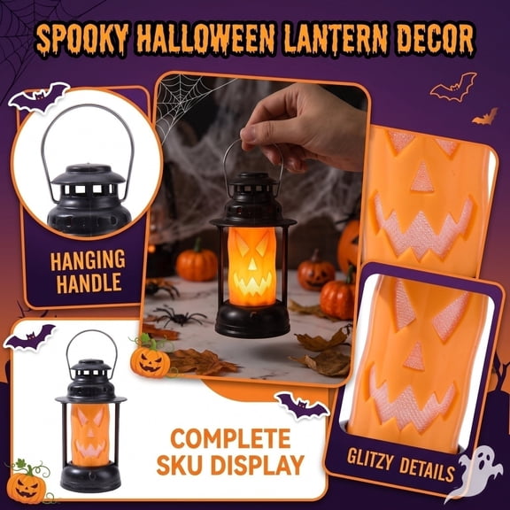 Pumpkin Jack-O-Lantern Skeleton Skull Decor Halloween Decorations, Home Room Holiday Accent Display perfect for creating a scary haunted house layout layout arrangement setup. 12.5*5.9cm,1PC