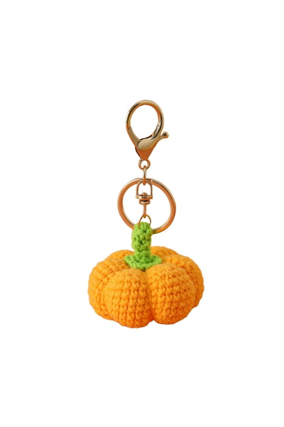 Pumpkin Keychain Pendant – Plush Mini Pumpkin Car Key Ring, Cute Bag Charm Accessory for Women, Kids & Holiday Gift