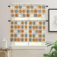 thumbnail image 1 of Pumpkin Kitchen Window Curtain Set with Tiers and Valance, 3 Pieces Rod Pocket Valances Fall Autumn Orange White Buffalo Plaid Pumpkin Window Treatment Semi Sheer Kitchen Bedroom Decor (52"W x 18"L), 1 of 6