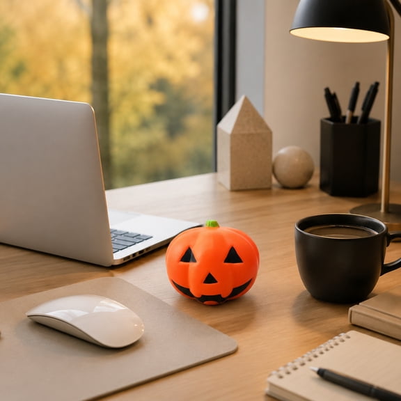 Pumpkin Kneading Toy, Malt-Filled Slow Rising Squeeze Fidget Toy, Soft Silicone Decompression Pinch Toy for Adults, Portable Sensory Anxiety Relief
