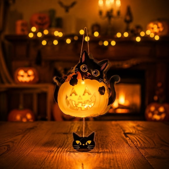 Pumpkin LED Bucket Handheld Light Up Paper Pail, Portable Decor with Handle, Complete DIY Craft Kit for Halloween Party Decorations, Easy to Make Festive Pumpkin Decorations