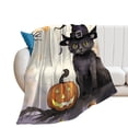thumbnail image 1 of Pumpkin Lantern Black Cat for Women Men Kids Flannel Throw Blankets Soft Fuzzy Lightweight for Home Decor Couch Bed Sofa, 1 of 8