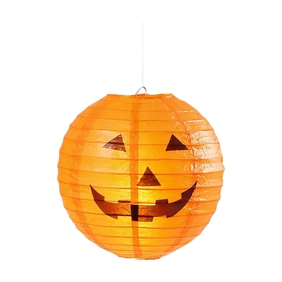 Pumpkin Lantern Lantern – Halloween Paper Lightweight & Ready to Hang, for Porch, Door, Window & Wall, Spooky Home Decoration, Halloween Wall Hanging, Seasonal Hanging Ornament Alternative