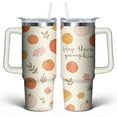 thumbnail image 1 of Pumpkin Leaves in Autumn 30 Oz Tumbler with Handle Lid and Straw, Stainless Steel Double Walled Vacuum Insulated Cup, Cute Birthday Gifts Tumbler for Women Men Friends, 1 of 1