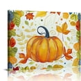 thumbnail image 1 of Pumpkin Leaves Decorative Canvas Wall Art Ready To Hang Home Room Decor 16x12in, 1 of 6