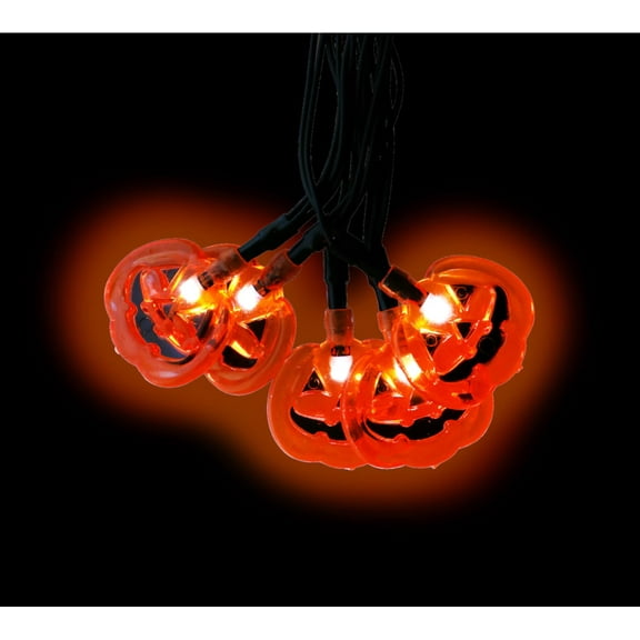 Pumpkin Lights Indoor 4.3 ft Battery White String Lights 12 Pack