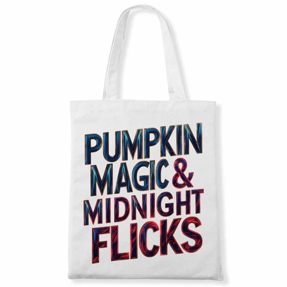 Pumpkin Magic & Midnight Flicks Halloween Top Women Canvas Bag 1Pc