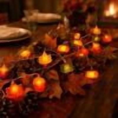 Pumpkin Maple Acorn Warm White Fall LED String Lights, Flexible Bendable Battery Operated Light Strand, Weather Resistant Ambient Lighting For Mantel Porch Halloween Thanksgiving Home Arrangement