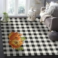thumbnail image 1 of Pumpkin Maple Leaf Area Rug, Black White Plaid Decorate Rug, Soft Rug Easy Clean With Non-Slip Backing For Living Room Bedroom Dining Room 4 x 5ft, 1 of 6