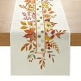 thumbnail image 1 of Pumpkin Maple Leaf Fall Table Runner, Orange Buffalo Plaid Autumn Table Runner Seasonal Autumn Kitchen Dining Table Decoration for Home Party Decor 13x72 Inch, 1 of 1