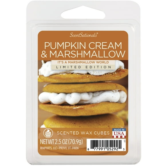 Pumpkin Marshmallow Cream Scented Wax Melts, ScentSationals, 2.5 oz (1 Pack)