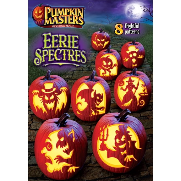 Pumpkin Masters Eerie Spectres Pumpkin Carving Pattern Book - 8 Frightful Halloween Templates for Spooky Decor