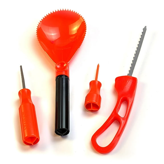 Pumpkin Masters Plastic All in One Pumpkin Carving Kit, 12 Pieces, (Orange)