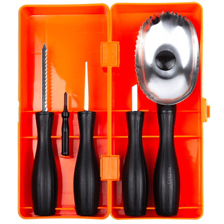 Pumpkin Masters Stainless Steel Masters Collection Pumpkin Carving Kit, 14 Pieces (Black)