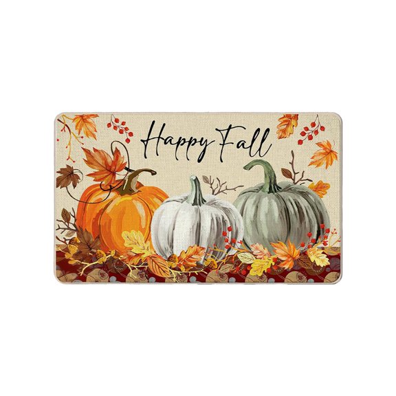 Pumpkin Mat Harvest Pumpkin Floor Mat, Non-Slip Entrance Mat for Home, Bathroom Safe Doormat, High Absorption Polyester Material, 40x60cm Size, Machine Washable for Easy Care Floor Mat