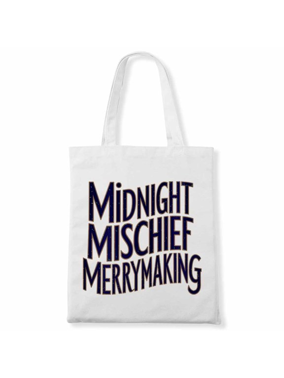 Pumpkin Midnight Mischief Merrymaking Tote Canvas Bag Funny Family Halloween Canvas Bag 1Pc