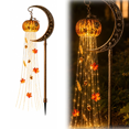 thumbnail image 1 of Landscape & Walkway Lights, Pumpkin Moon Blessing Garden Stake Light | Solar Halloween Maple Leaf Garden Stake Light, Hanging Jack-o'-Lantern Lantern for Garden, Patio, Walkway, Porch, 1 of 7