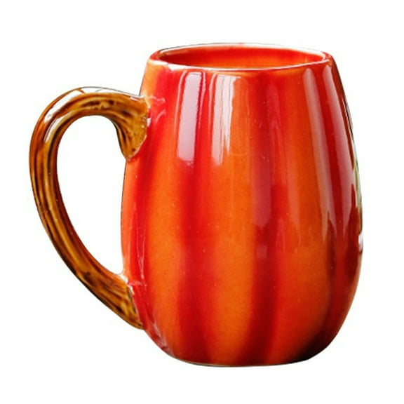 Pumpkin Mugs, Ceramic Coffee Mugs and Tea Mug, Novelty Orange Ceramic Pumpkin Shaped Cup