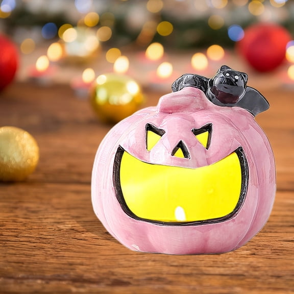 Pumpkin Night Light under $5! Cagogo Halloween Ceramic Pumpkin Night Light Bat Design, Hollow-Out Glowing Decor, LED Ambient Lighting, Festive Atmosphere Creator, Halloween Home Accent