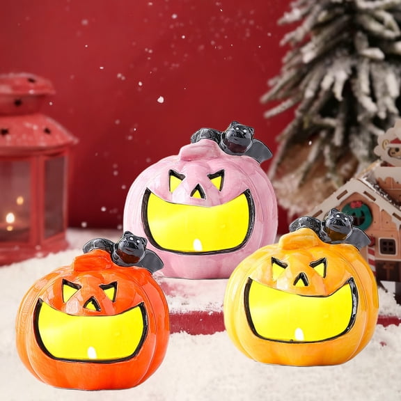 Pumpkin Night Light under $5! Cagogo Halloween Ceramic Pumpkin Night Light Bat Design, Hollow-Out Glowing Decor, LED Ambient Lighting, Festive Atmosphere Creator, Halloween Home Accent