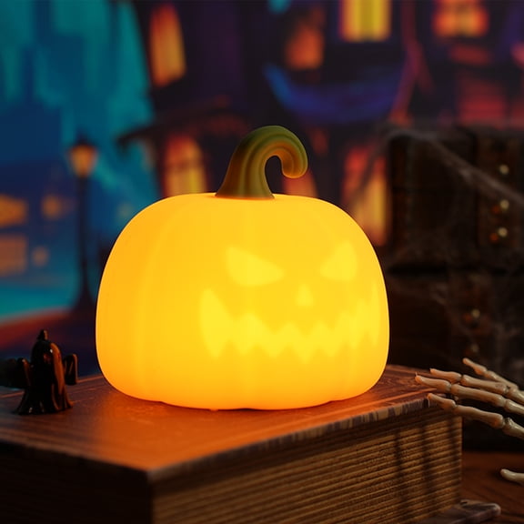Pumpkin Night Light for Kids, Cute Halloween Pumpkin Lights Rechargeable with Timer, Dimmable Silicone Lamp Jack-o'-lantern for Halloween Decor, Gifts for Kids Teen Boys Girls