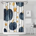 thumbnail image 1 of Pumpkin Night Star Shower Curtains,Washable Bathtub Curtains with Hooks Retro Polyester Fabric Curtains for Halloween Thansgiving Christmas Hotel Dorm, 1 of 5