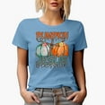 thumbnail image 1 of Pumpkin Obsessed and Jesus Blessed, Fall or Autumn Art Merch Gift, Baby Blue T-Shirt, 3XL, 1 of 5