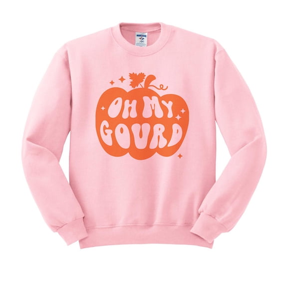 Pumpkin Oh My Gourd Sweatshirt Unisex Medium Pink