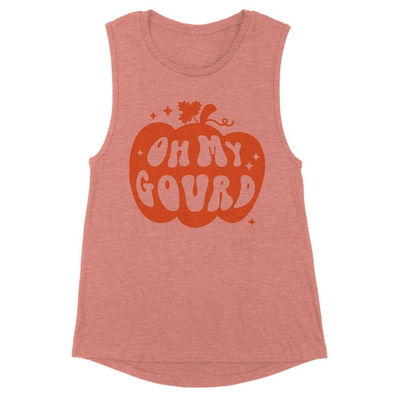 Pumpkin Oh My Gourd Women's Muscle Tank Large Desert Pink