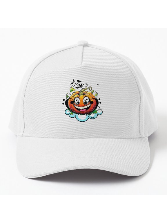 Pumpkin On Cloud Baseball Cap, Fantasy Graphic Hat Style