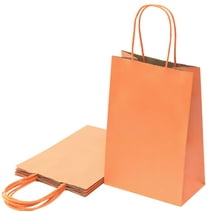 Pumpkin Orange Gift Bags: 12 Pack Small Gift Bags with Handle. Great for Halloween, Gifts, Holiday Party, Favor, Trick or Treat, Goodie, Candies & Special Occasions
