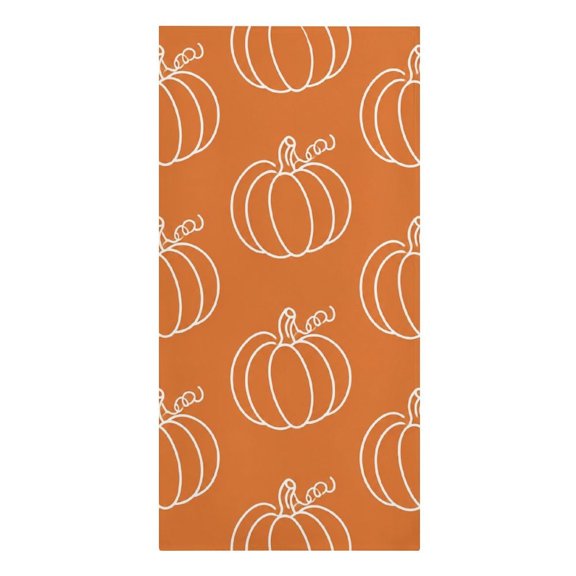 Pumpkin Outline Pattern Orange Microfiber Beach Towel Absorbent Compact Towels for Swimming Pool Beach Travel Things for Vacation Essentials Adult Gift,61.4×30.3Inch