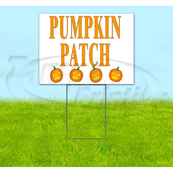 Pumpkin Patch (18" x 24") Yard Sign, Includes Metal Step Stake