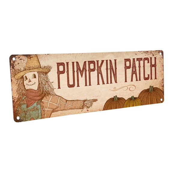 Pumpkin Patch 4"x12" Metal Sign, Wall Décor for Seasonal and Holidays