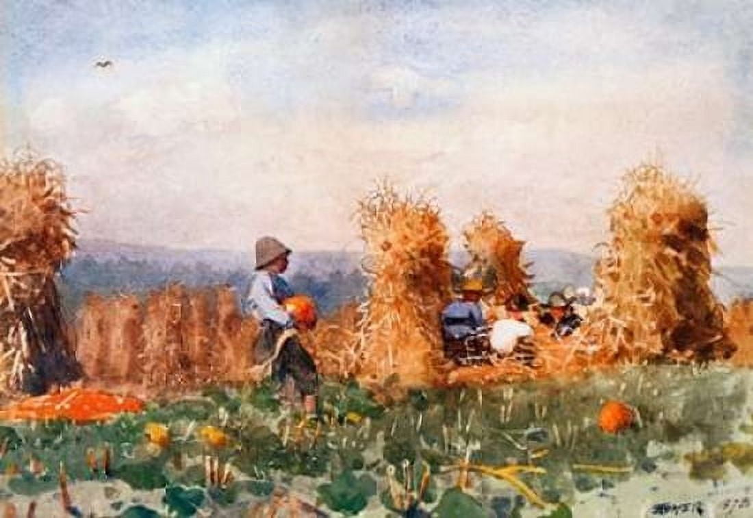 Pumpkin Patch Canvas Art - Winslow Homer (20 x 28)
