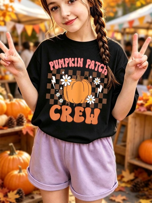 Pumpkin Patch Crew Funny Pumpkin Patch Squad Thanksgiving Kids T-Shirt