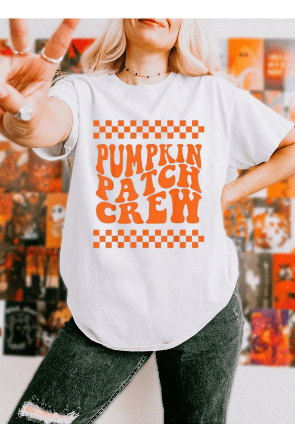 Pumpkin Patch Crew Matching Family Fall Season Thanksgiving Graphic Unisex T-Shirt, up to size 5XL