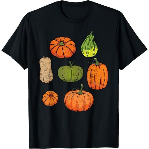 Pumpkin Patch Fall Squash Harvest Thanksgiving Graphic T-Shirt