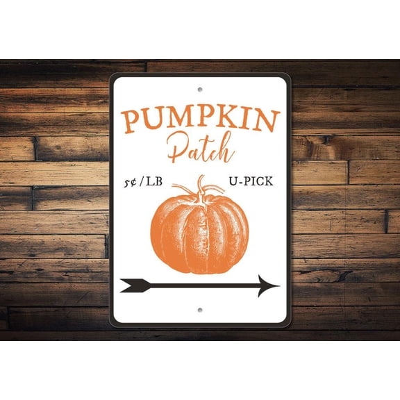 Pumpkin Patch Novelty Decor, Metal Wall Sign - 10x14 Inches