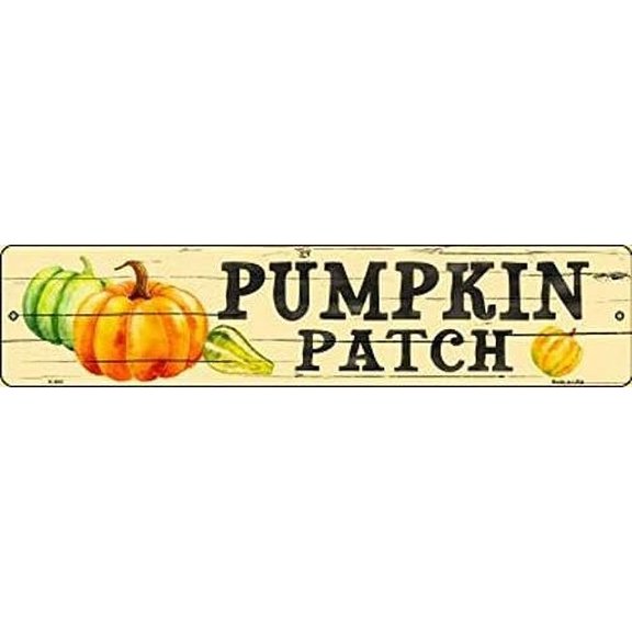 Pumpkin Patch Novelty Metal Street Sign Wall Decor 4"x16"