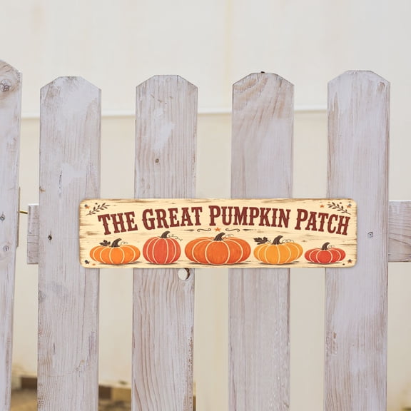 Pumpkin Patch Rustic Fall Produce Metal Tin Sign For Farmhouse Halloween And Thanksgiving Decor 4x16 Inch