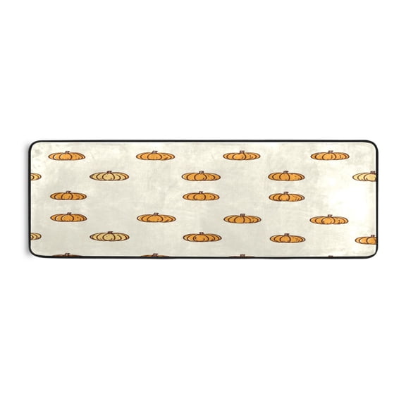Pumpkin Pattern 72x24" Runner Rug, Non-Slip Memory Foam Cushion, Anti-Crease for Hallways and Bedrooms